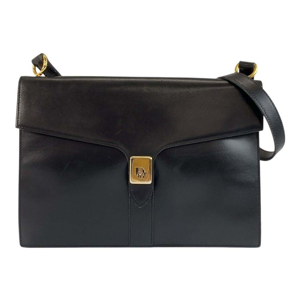 CHRISTIAN DIOR Vintage Black Leather Shoulder Bag - Picture 1 of 10